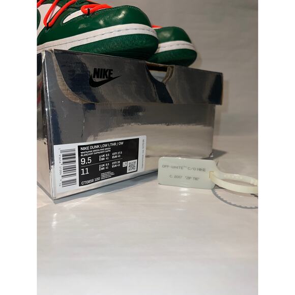 Off White x Nike Dunk Low Pine Green - Size 9.5 - Picture 7 of 7